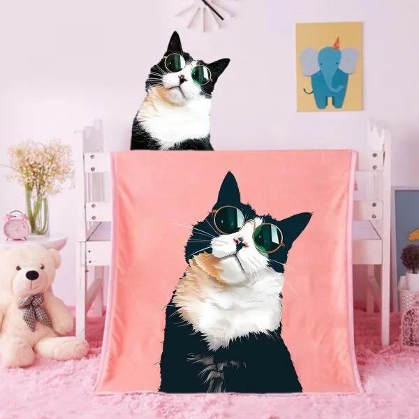 Custom Dog Blankets Personalized Pet Fleece Blanket Painted Art Portrait - MyFaceSocksAU