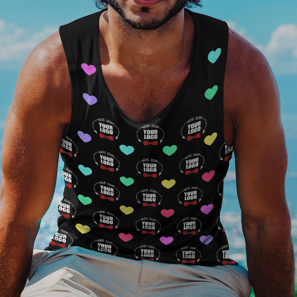 Custom Logo Tank Heart - MyFaceSocksAu