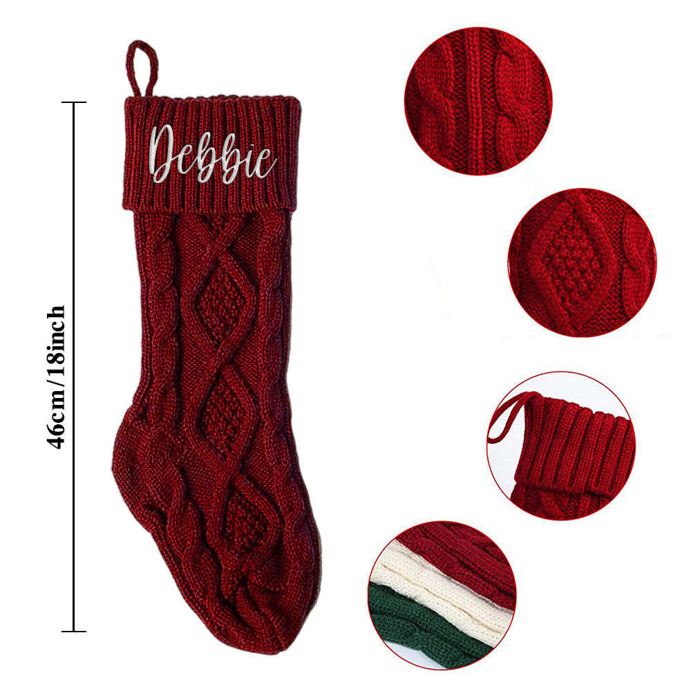 Personalized Christmas Stocking with Name Knitted Xmas Stockings Decoration - MyFaceSocksAu