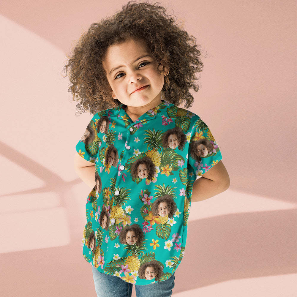 Custom Photo Hawaiian Shirt Couple Outfit Parent-child Wears Face Hawaiian Shirt Gift - MyFaceSocksAu