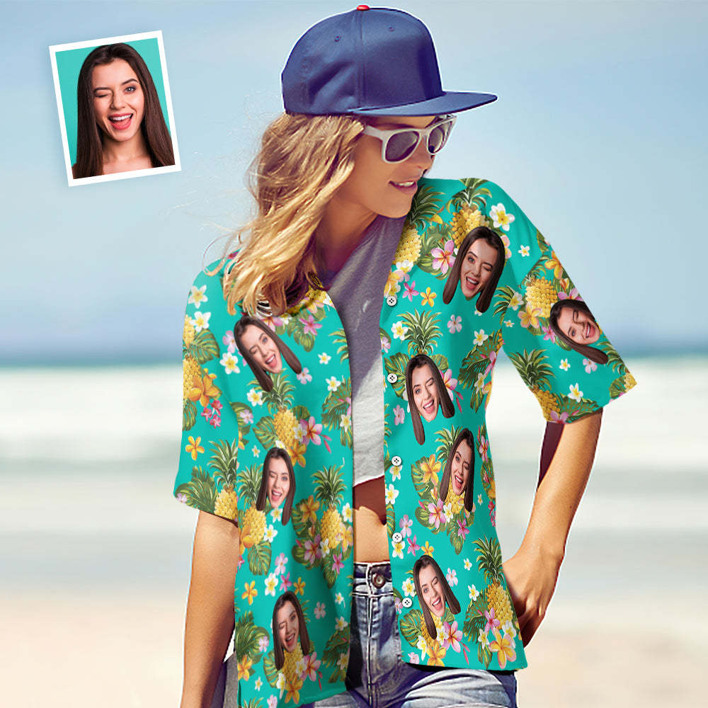 Custom Photo Hawaiian Shirt Couple Outfit Parent-child Wears Face Hawaiian Shirt Gift - MyFaceSocksAu