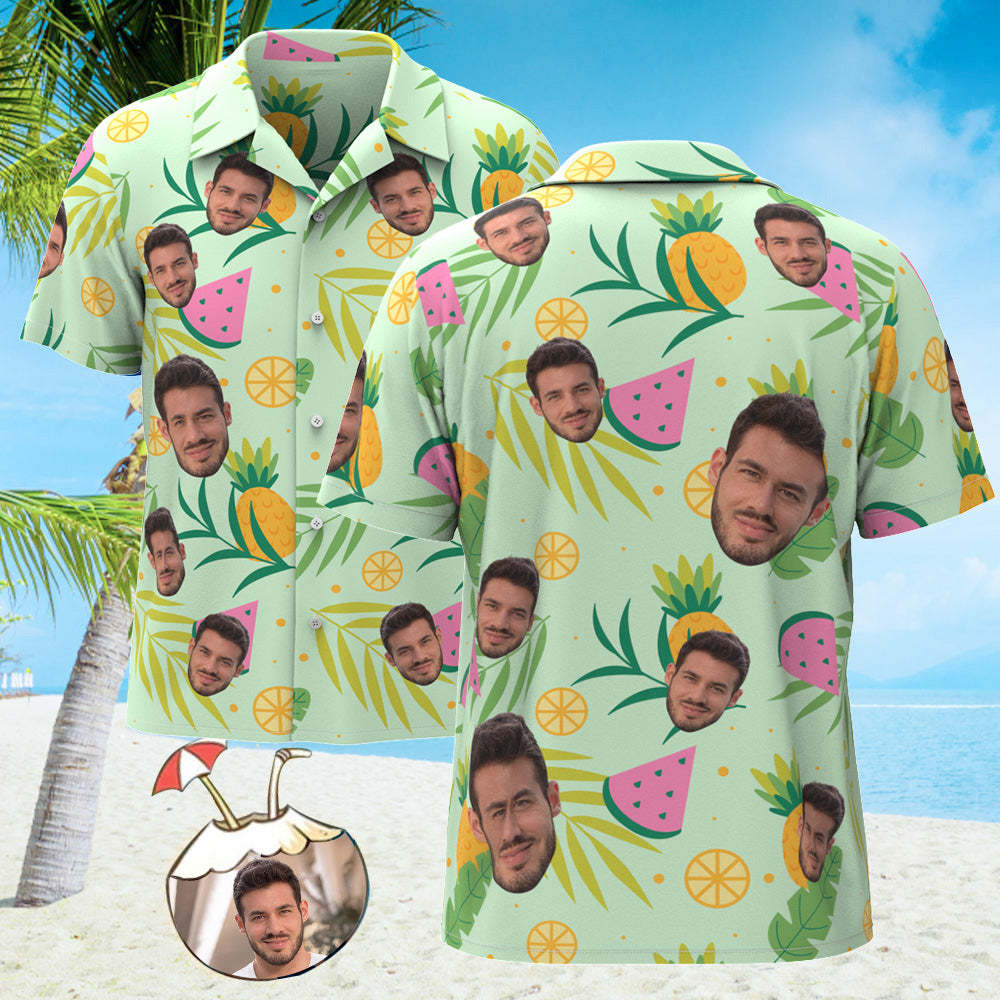Custom Face All Over Print Hawaiian Shirt ALOHA Flowers Hawaii Shirt - MyFaceSocksAu