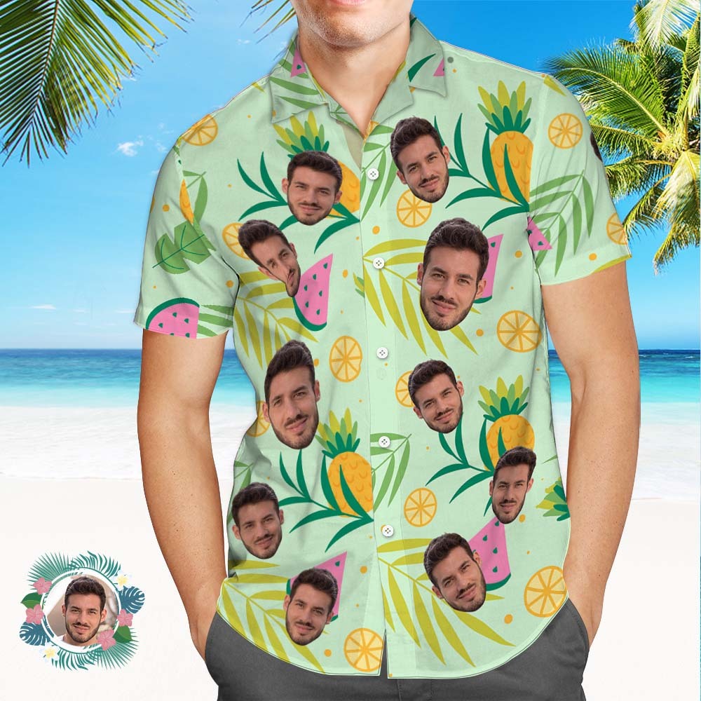 Custom Face All Over Print Hawaiian Shirt ALOHA Flowers Hawaii Shirt - MyFaceSocksAu