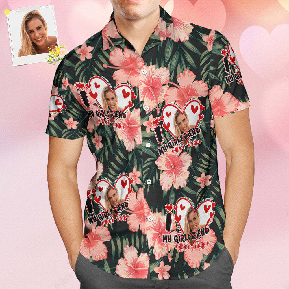 Custom Face Hawaiian Style Shirt Couple Outfit For Love - MyFaceSocksAu