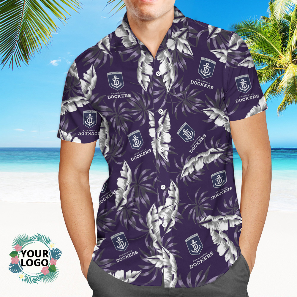 Custom Logo Hawaiian Shirts Colorful Leaves Aloha Beach Shirts - MyFaceSocksAU
