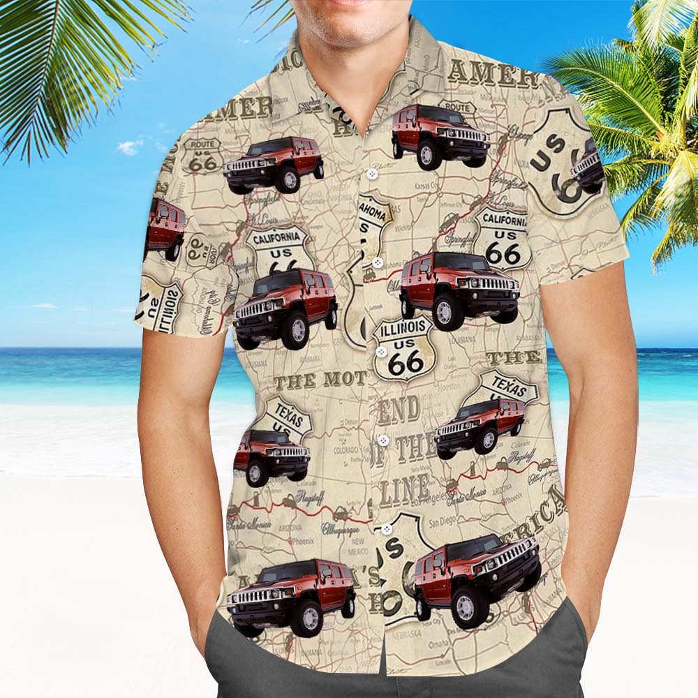 Custom Face Hawaiian Shirt Summer Car Lover Face Hawaiian Shirt - MyFaceSocksAU