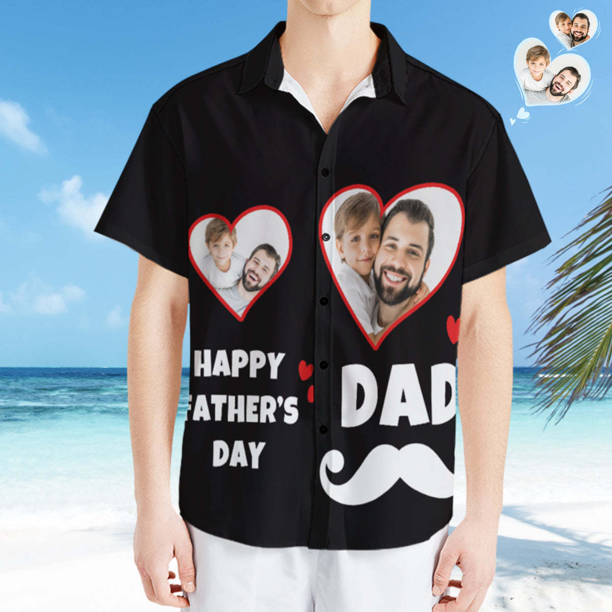 Custom Photo Hawaiian Shirt Personalised Face Hawaiian Shirt Gift Father's Day Gift