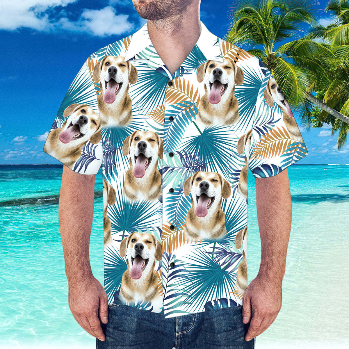 Custom Face Hawaiian Shirt Summer Beach Hawaiian Shirt Custom Shirt with Boyfriends Face - MyFaceSocksAu