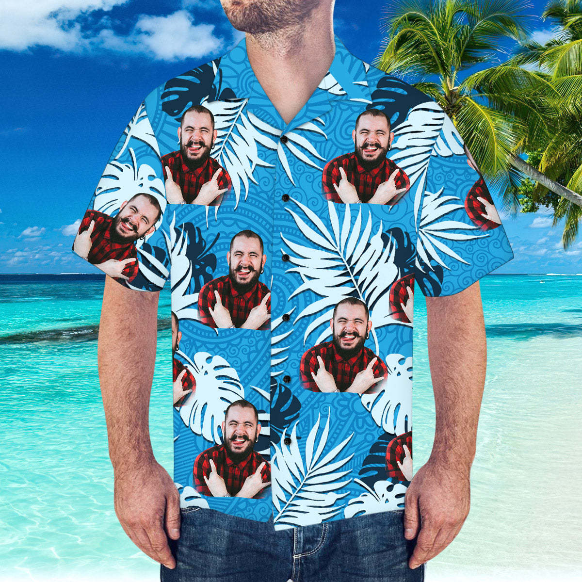 Custom Face Hawaiian Shirt Personalised Hawaiian Shirt Summer Beach Hawaiian Shirt - MyFaceSocksAu