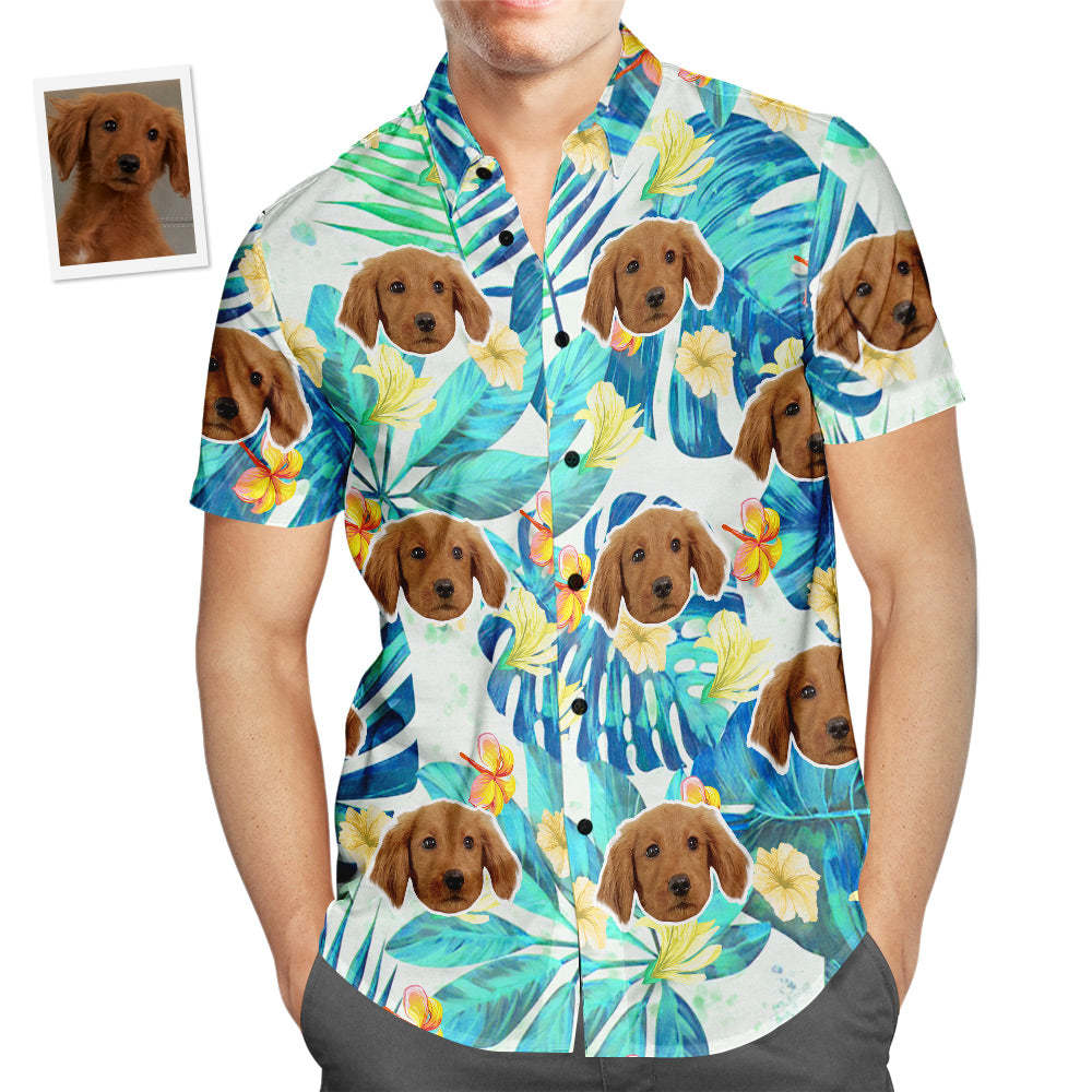 Custom Face Hawaiian Shirt Vintage Flower Plant Men's Popular All Over Print Hawaiian Beach Shirt Holiday Gift - MyFaceSocksAu