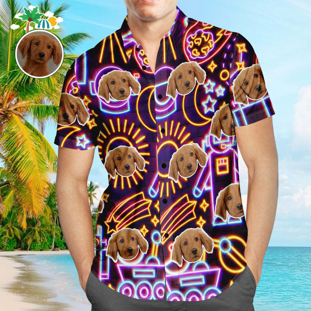 Custom Face Hawaiian Shirt Science Fiction Men's Popular All Over Print Fashion Hawaiian Beach Shirt Holiday Gift - MyFaceSocksAu