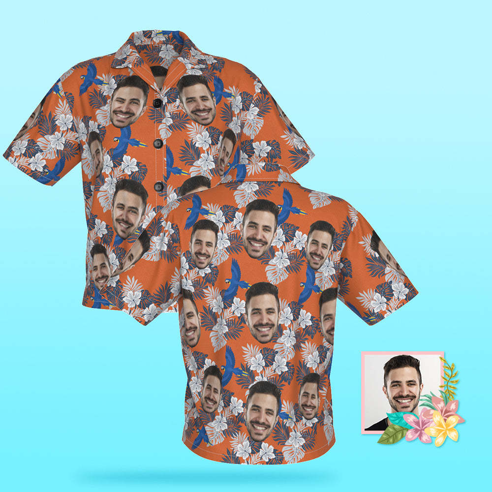 Custom Photo Hawaiian Shirt Beach Vacation Women's Popular All Over Print Hawaiian Beach Shirt Holiday Gift Bird - MyFaceSocksAu
