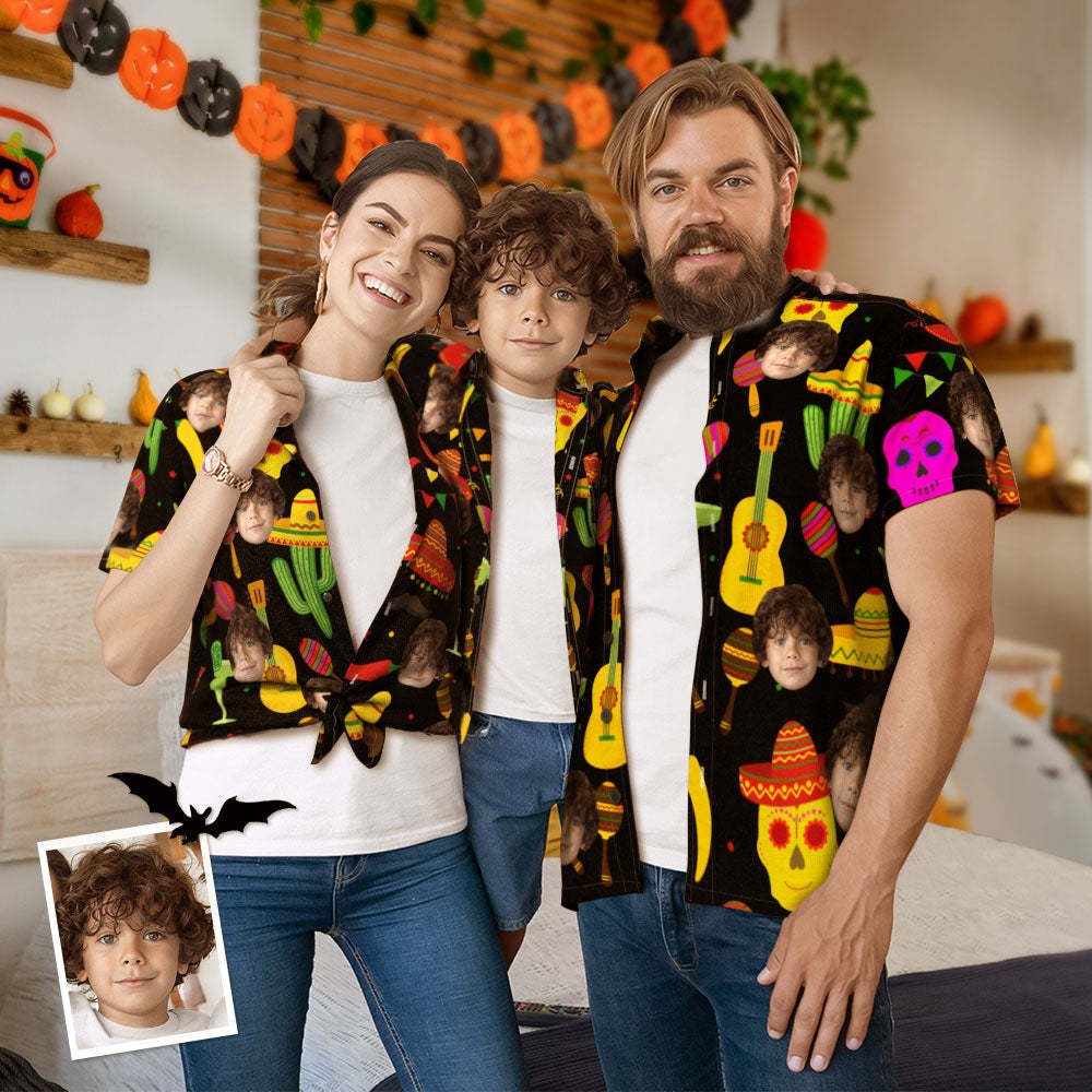 Custom Face Family Matching Hawaiian Outfit Halloween Party Parent-child Wears - MyFaceSocksAu