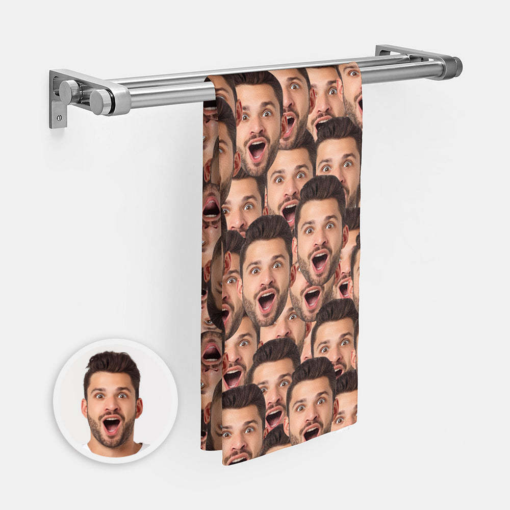 Custom Face Seamless Towel Personalized Photo Towel Funny Gift - MyFaceSocksAu