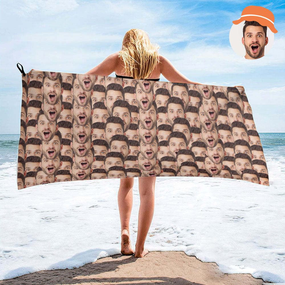 Custom Face Seamless Towel Personalized Photo Towel Funny Gift - MyFaceSocksAu