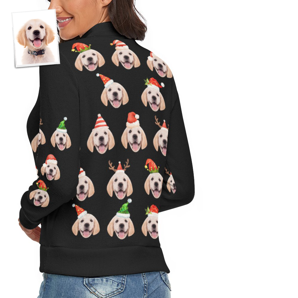 Custom Face Women Christmas Pet Theme Sweater Spandex Comfortable - MyFaceSocksAu