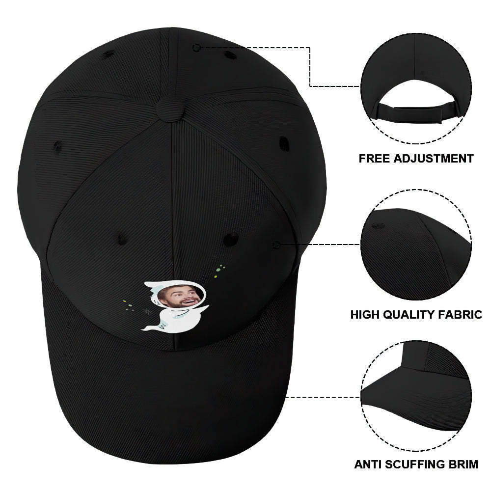 Custom Cap Personalised Face Baseball Caps Adults Unisex Printed Fashion Caps Gift - Ghost - MyFaceSocksAu