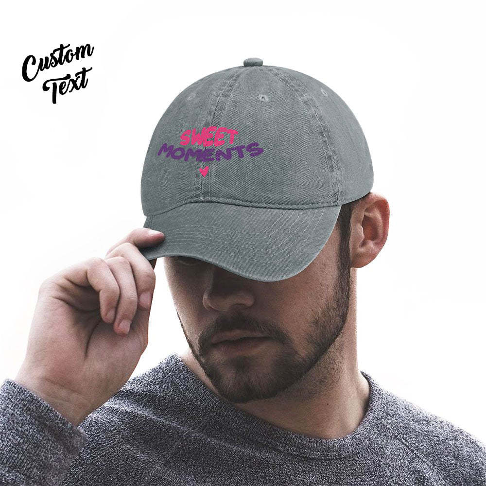 Custom Cap Personalised Baseball Caps with Text Adults Unisex Printed Fashion Cowboy Caps Gift - MyFaceSocksAu