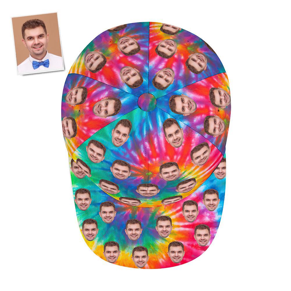 Custom Cap Personalised Face Baseball Caps Adults Unisex Printed Fashion Caps Gift - Tie Dye - MyFaceSocksAu