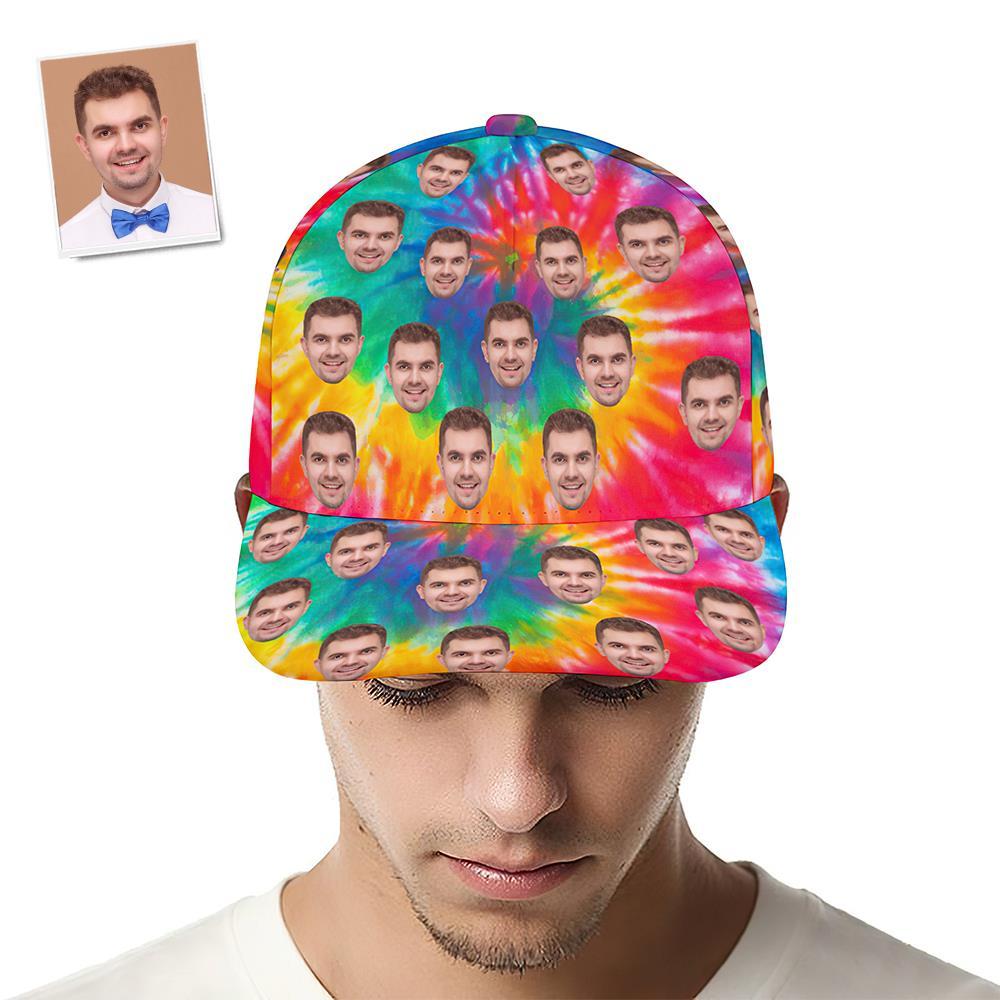 Custom Cap Personalised Face Baseball Caps Adults Unisex Printed Fashion Caps Gift - Tie Dye - MyFaceSocksAu