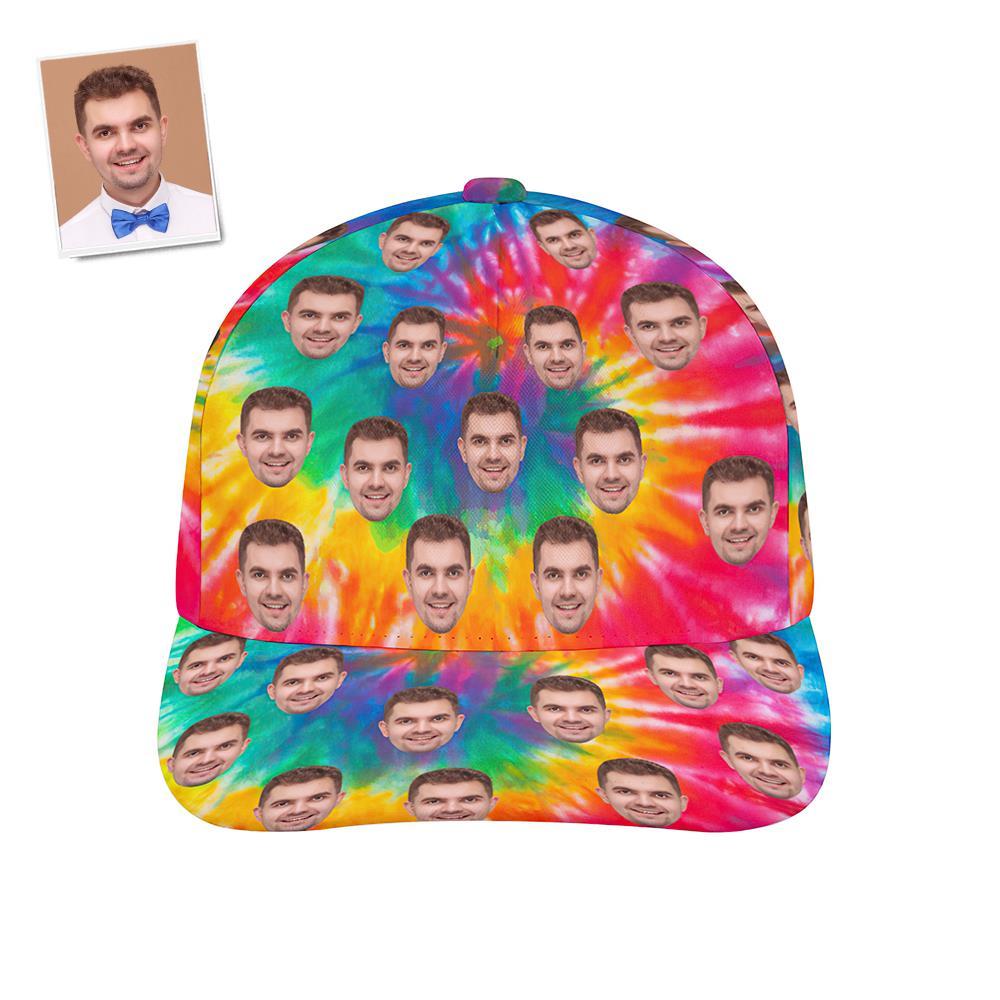 Custom Cap Personalised Face Baseball Caps Adults Unisex Printed Fashion Caps Gift - Tie Dye - MyFaceSocksAu