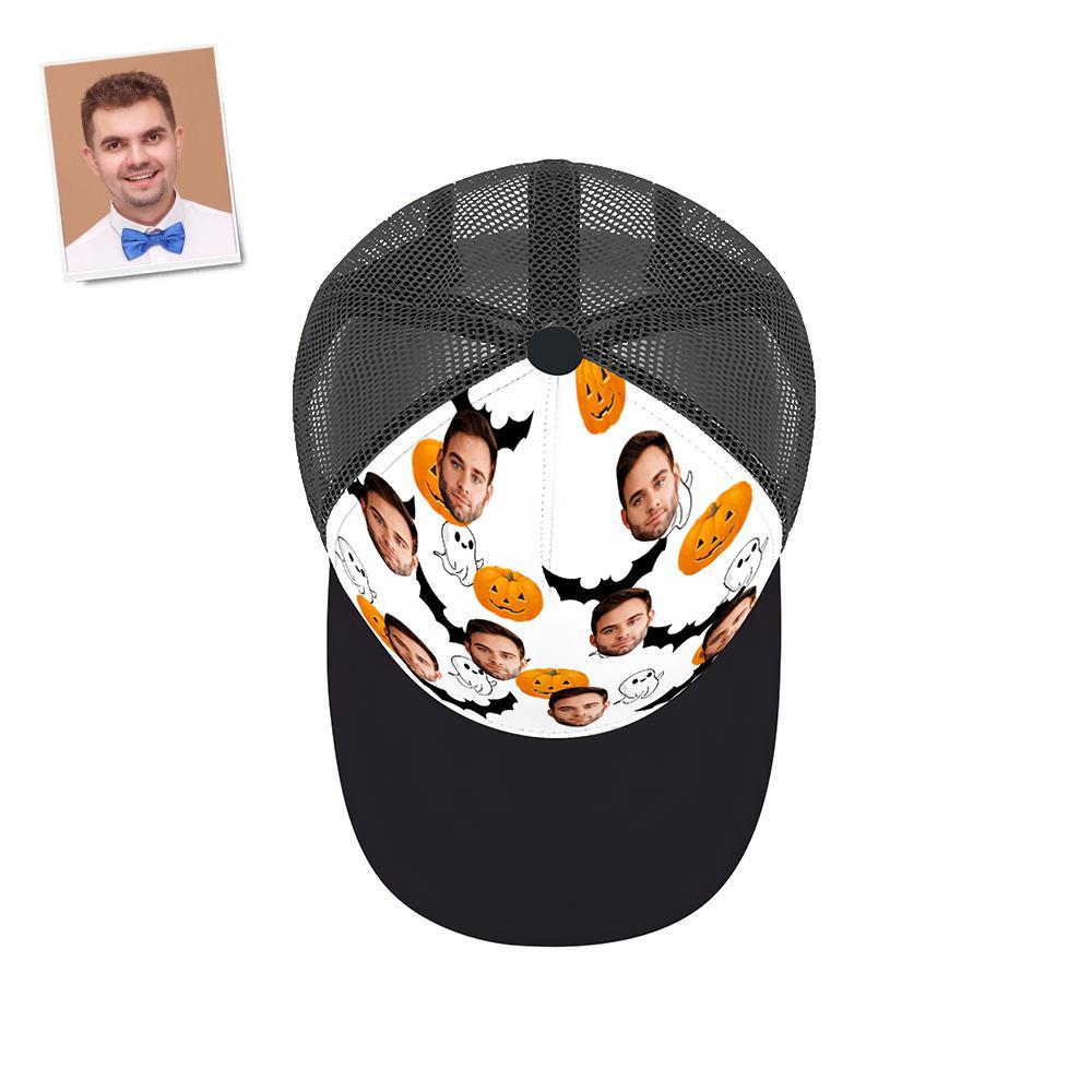 Custom Cap Personalised Face Baseball Caps Adults Unisex Printed Fashion Caps Gift - Pumpkins and Ghosts - MyFaceSocksAu
