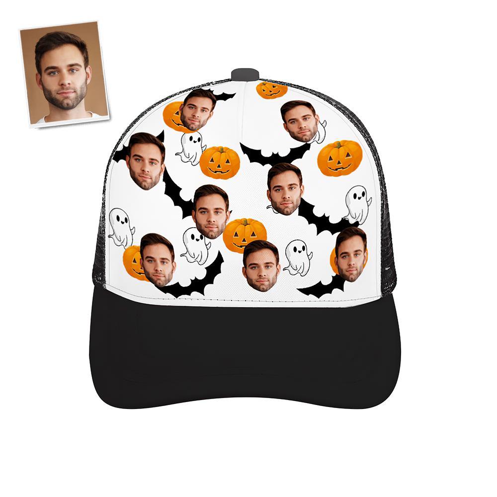 Custom Cap Personalised Face Baseball Caps Adults Unisex Printed Fashion Caps Gift - Pumpkins and Ghosts - MyFaceSocksAu