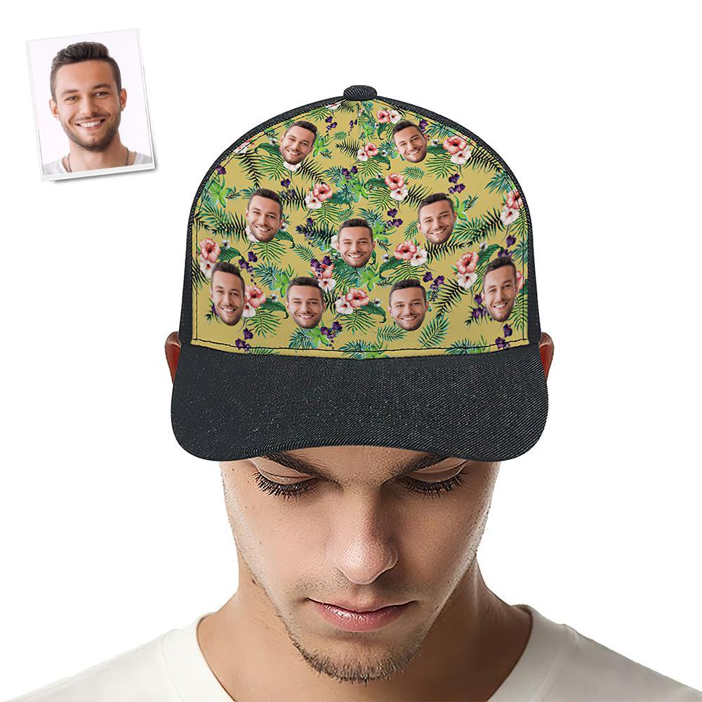 Custom Cap Personalised Face Baseball Caps Adults Unisex Printed Fashion Caps Gift - Hawaiian Style - MyFaceSocksAu