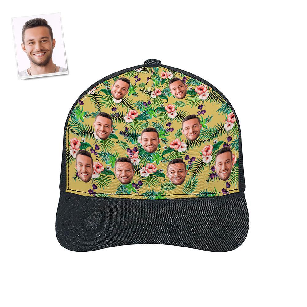 Custom Cap Personalised Face Baseball Caps Adults Unisex Printed Fashion Caps Gift - Hawaiian Style - MyFaceSocksAu