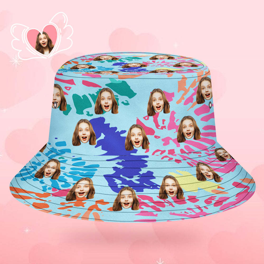 Custom Bucket Hat Unisex Face Bucket Hat Summer Colorful Printed Hat - MyFaceSocksAu