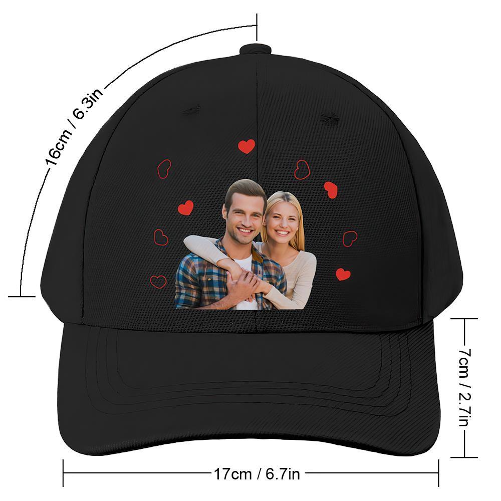 Custom Cap Personalised Photo Baseball Caps Adults Unisex Printed Fashion Caps Gift - Couples - MyFaceSocksAu
