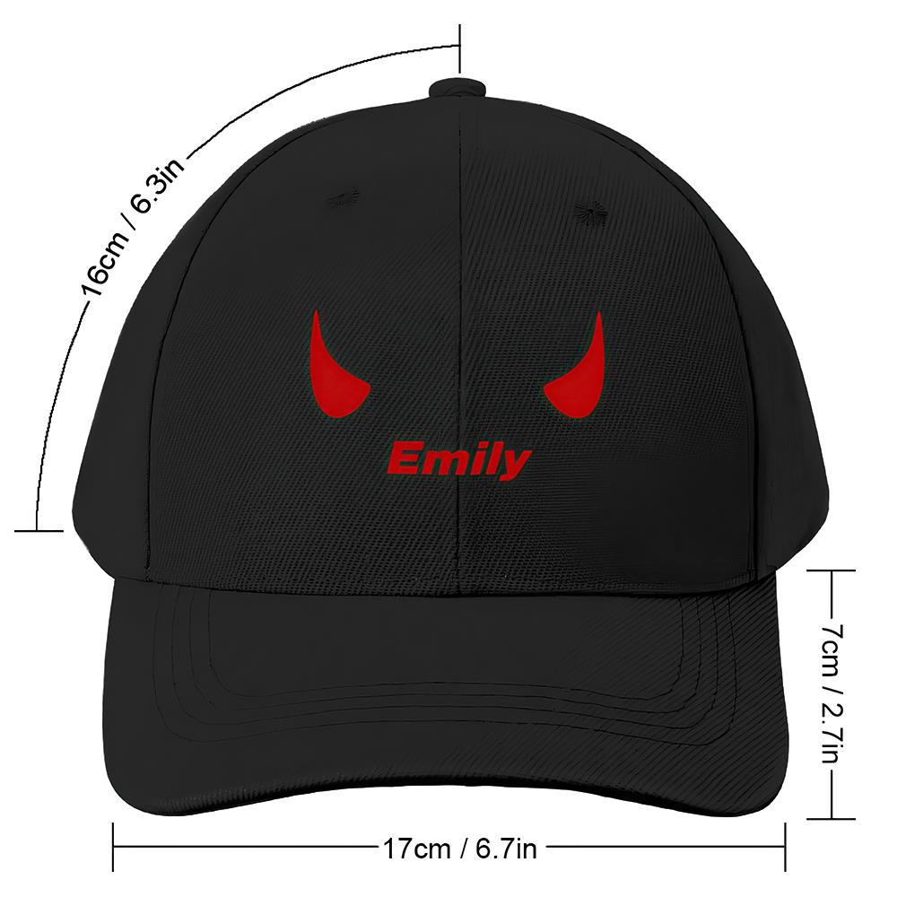 Custom Cap Personalised Baseball Caps with Text Adults Unisex Printed Fashion Caps Gift - Devil Horns - MyFaceSocksAu