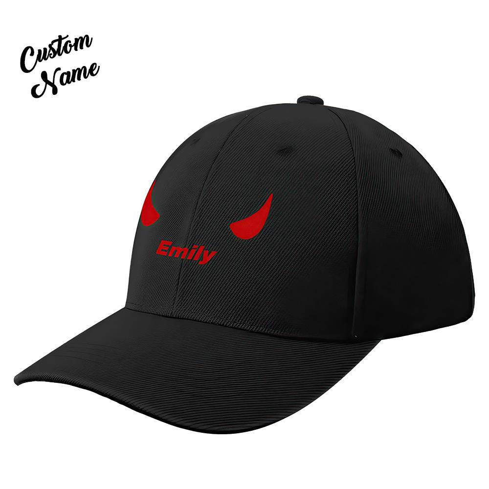 Custom Cap Personalised Baseball Caps with Text Adults Unisex Printed Fashion Caps Gift - Devil Horns - MyFaceSocksAu