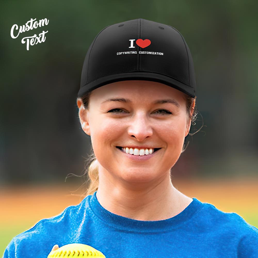 Custom Cap Personalised Baseball Caps with Text Adults Unisex Printed Fashion Caps Gift - I Love - MyFaceSocksAu