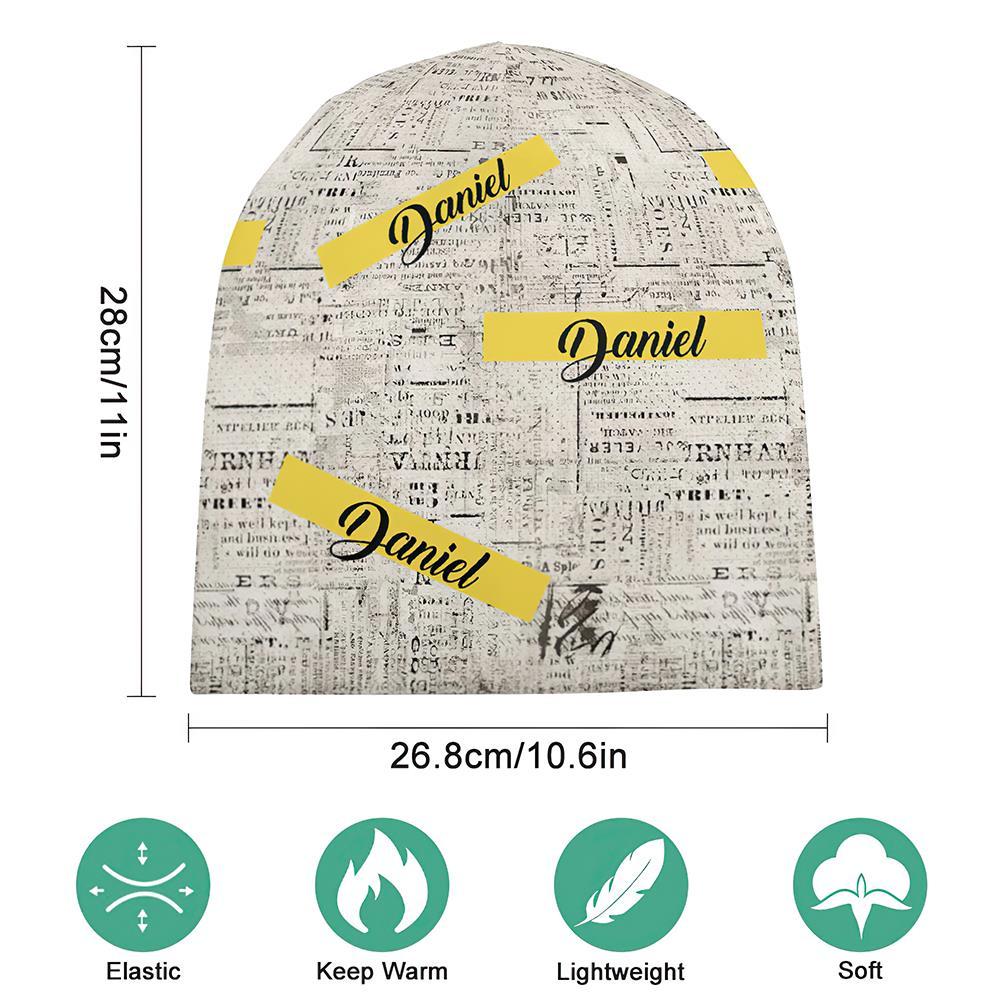 Custom Full Print Pullover Cap with Text Personalized Beanie Hats Gift for Lover - MyFaceSocksAu