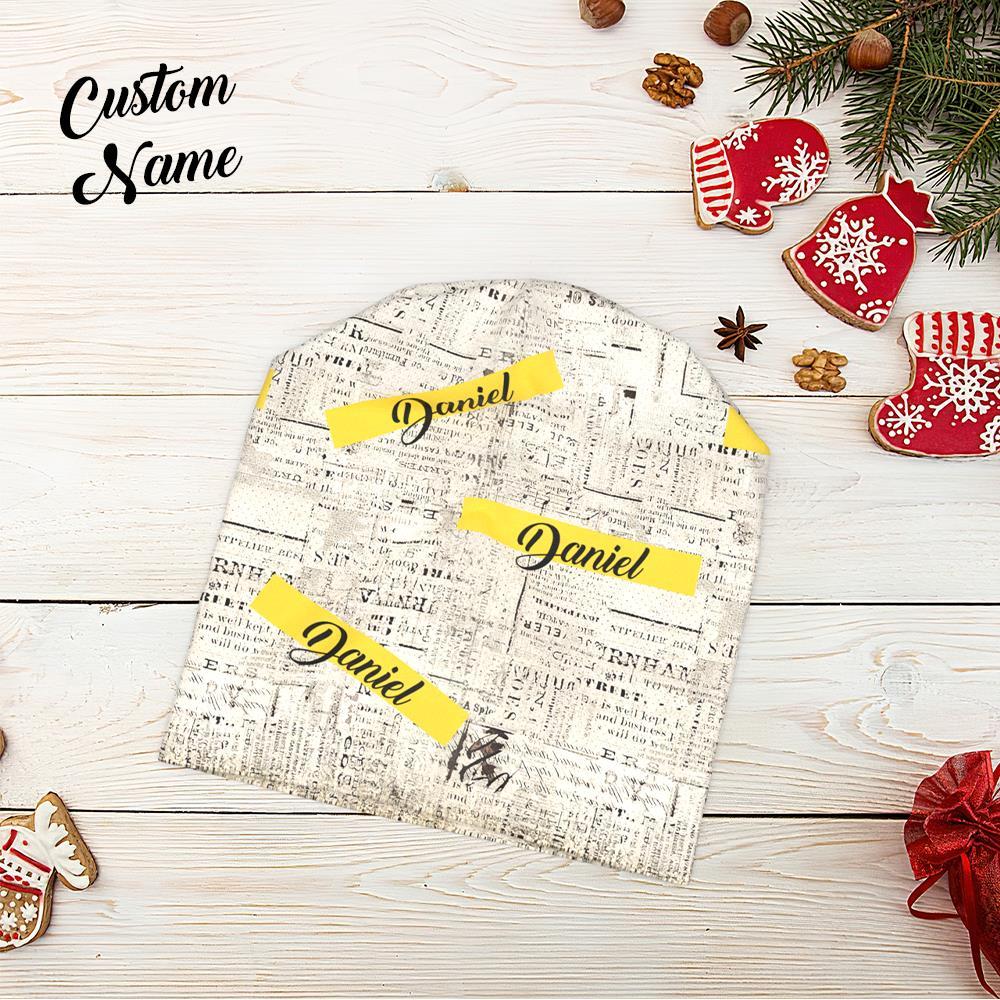Custom Full Print Pullover Cap with Text Personalized Beanie Hats Gift for Lover - MyFaceSocksAu