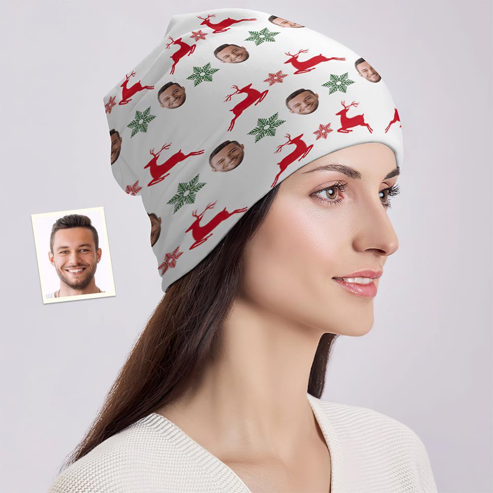 Custom Full Print Pullover Cap Personalized Photo Beanie Hats Christmas Gift for Boyfriend - MyFaceSocksAu
