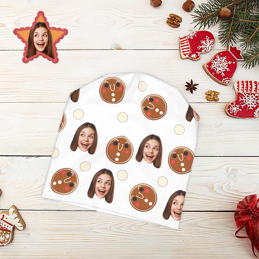 Custom Full Print Pullover Cap Personalized Photo Beanie Hats Christmas Gift for Him- Christmas Cookies - MyFaceSocksAu