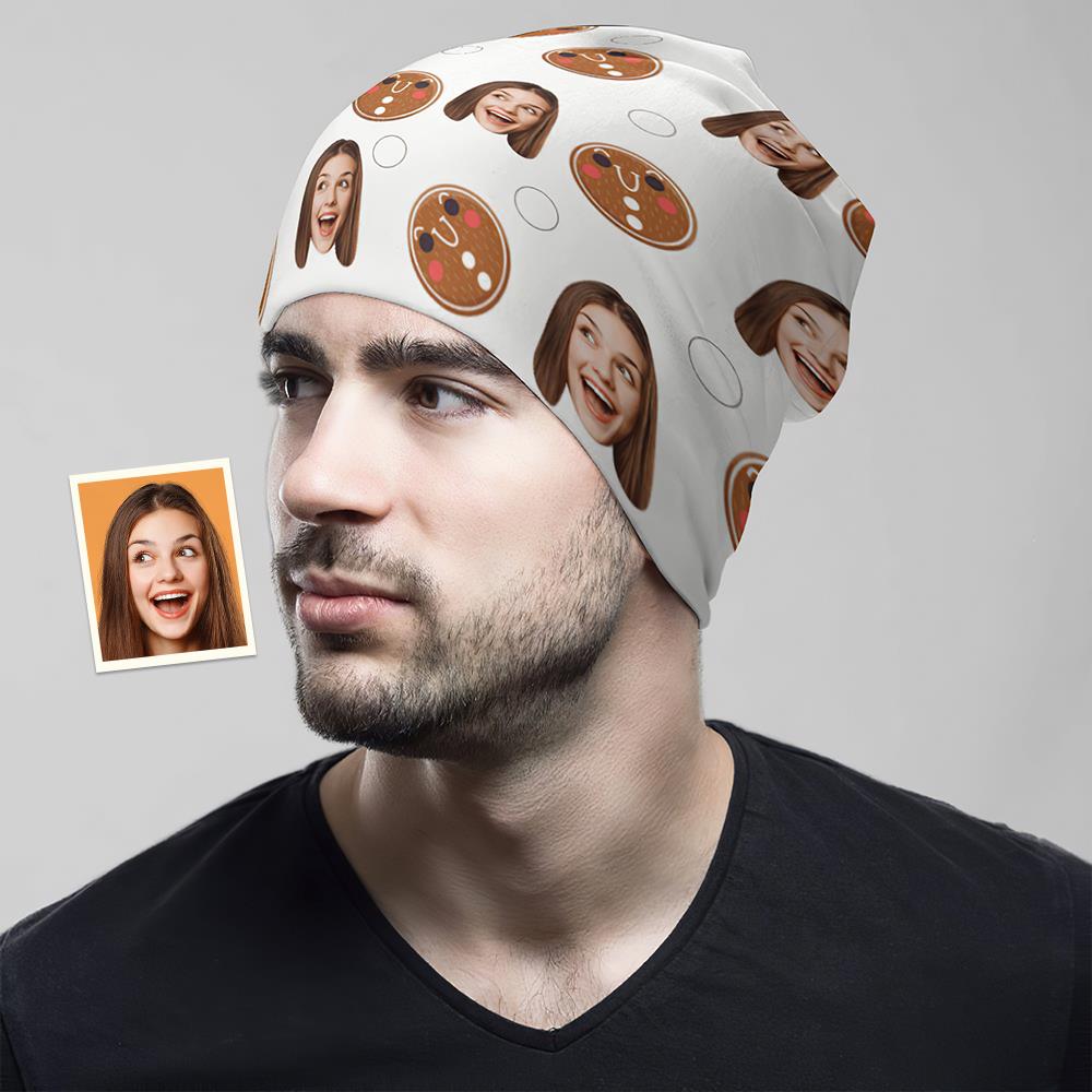 Custom Full Print Pullover Cap Personalized Photo Beanie Hats Christmas Gift for Him- Christmas Cookies
