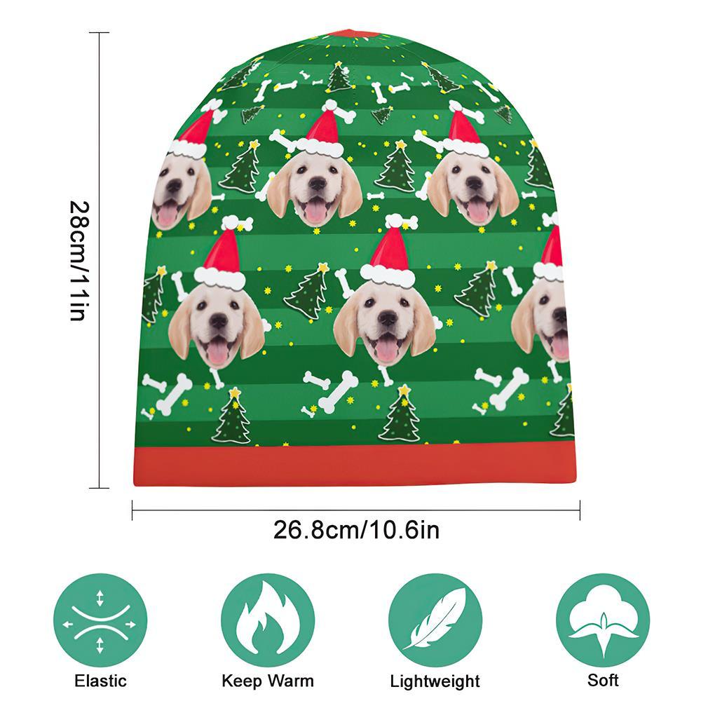 Custom Full Print Pullover Cap Personalized Photo Beanie Hats Christmas Gift for Him - Cute Dog - MyFaceSocksAu