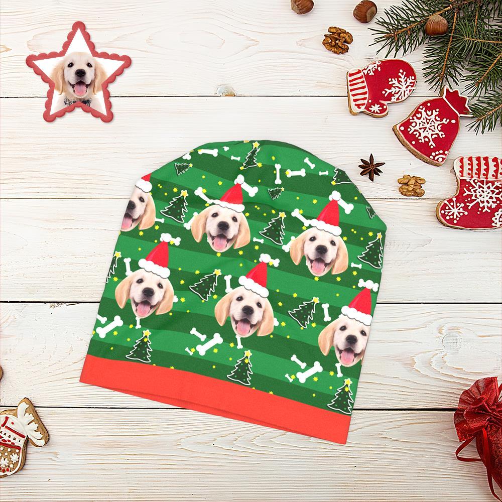 Custom Full Print Pullover Cap Personalized Photo Beanie Hats Christmas Gift for Her - Cute Dog - MyFaceSocksAu