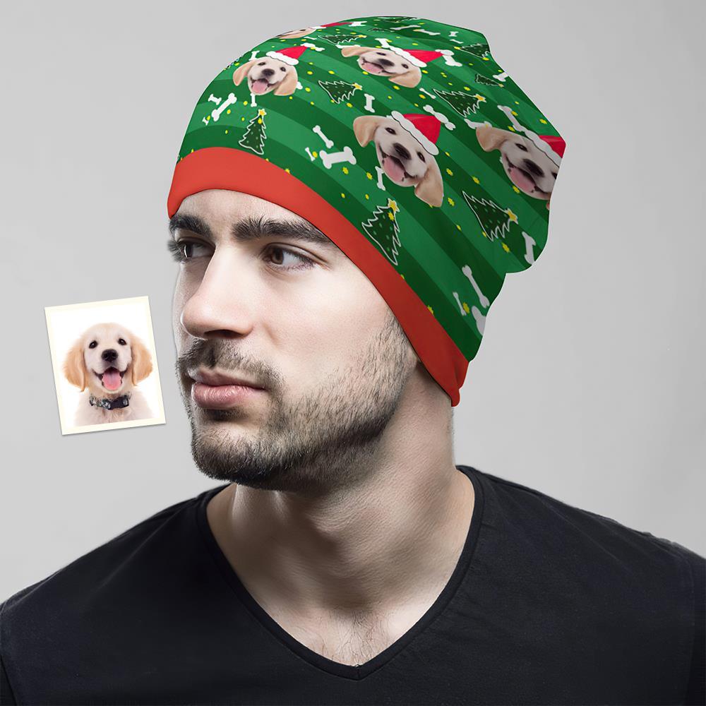 Custom Full Print Pullover Cap Personalized Photo Beanie Hats Christmas Gift for Her - Cute Dog - MyFaceSocksAu