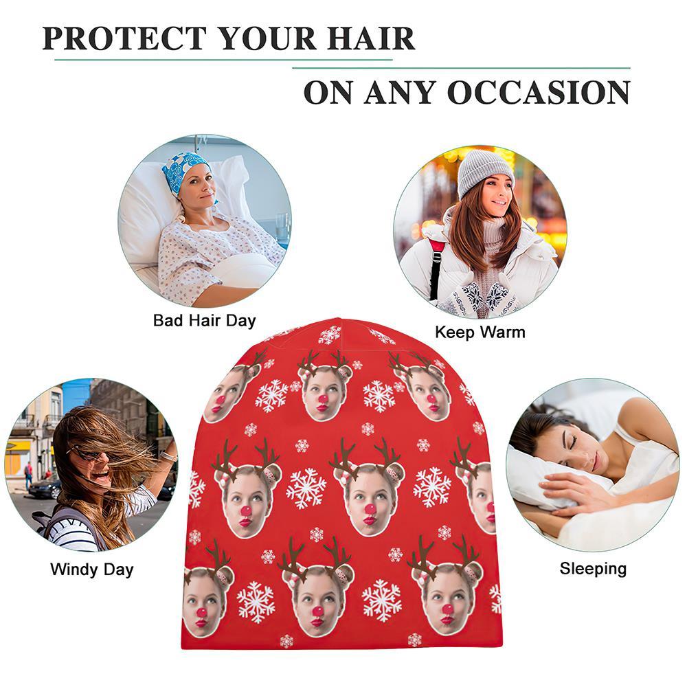 Custom Full Print Pullover Cap Personalized Photo Beanie Hats Christmas Gift for Him - Elk - MyFaceSocksAu