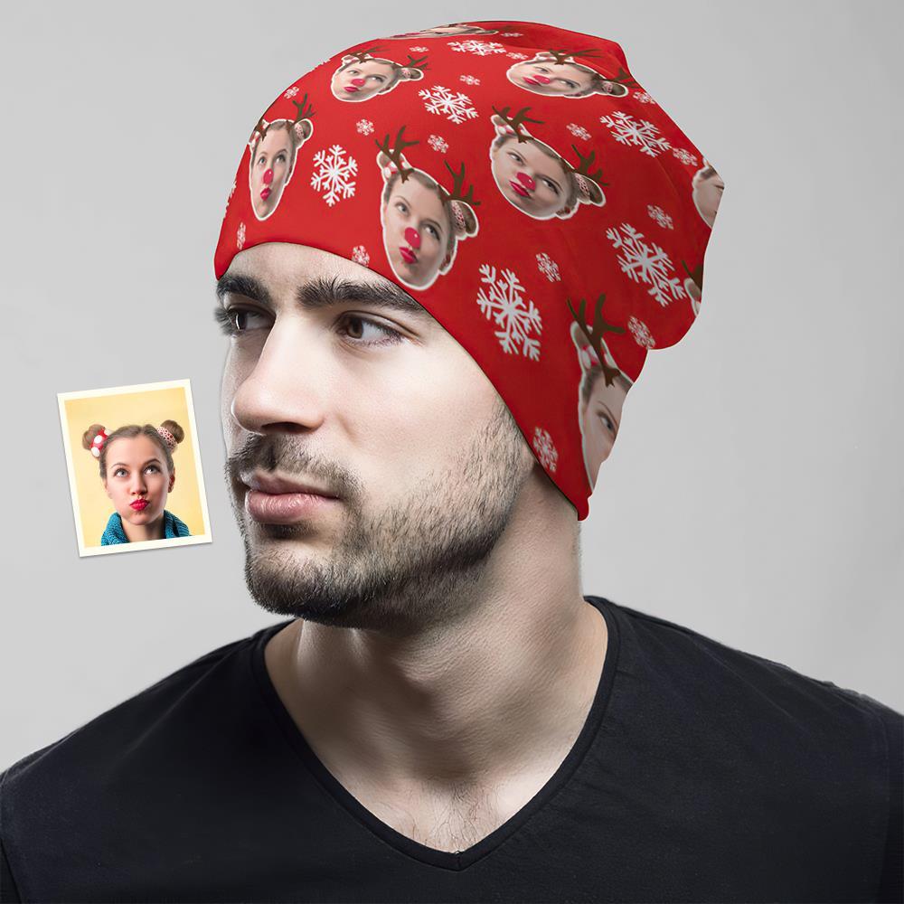 Custom Full Print Pullover Cap Personalized Photo Beanie Hats Christmas Gift for Him - Elk - MyFaceSocksAu