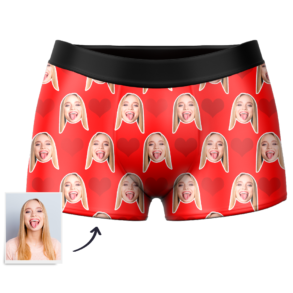 Custom Face Boxers Shorts 3D Preview- Heart
