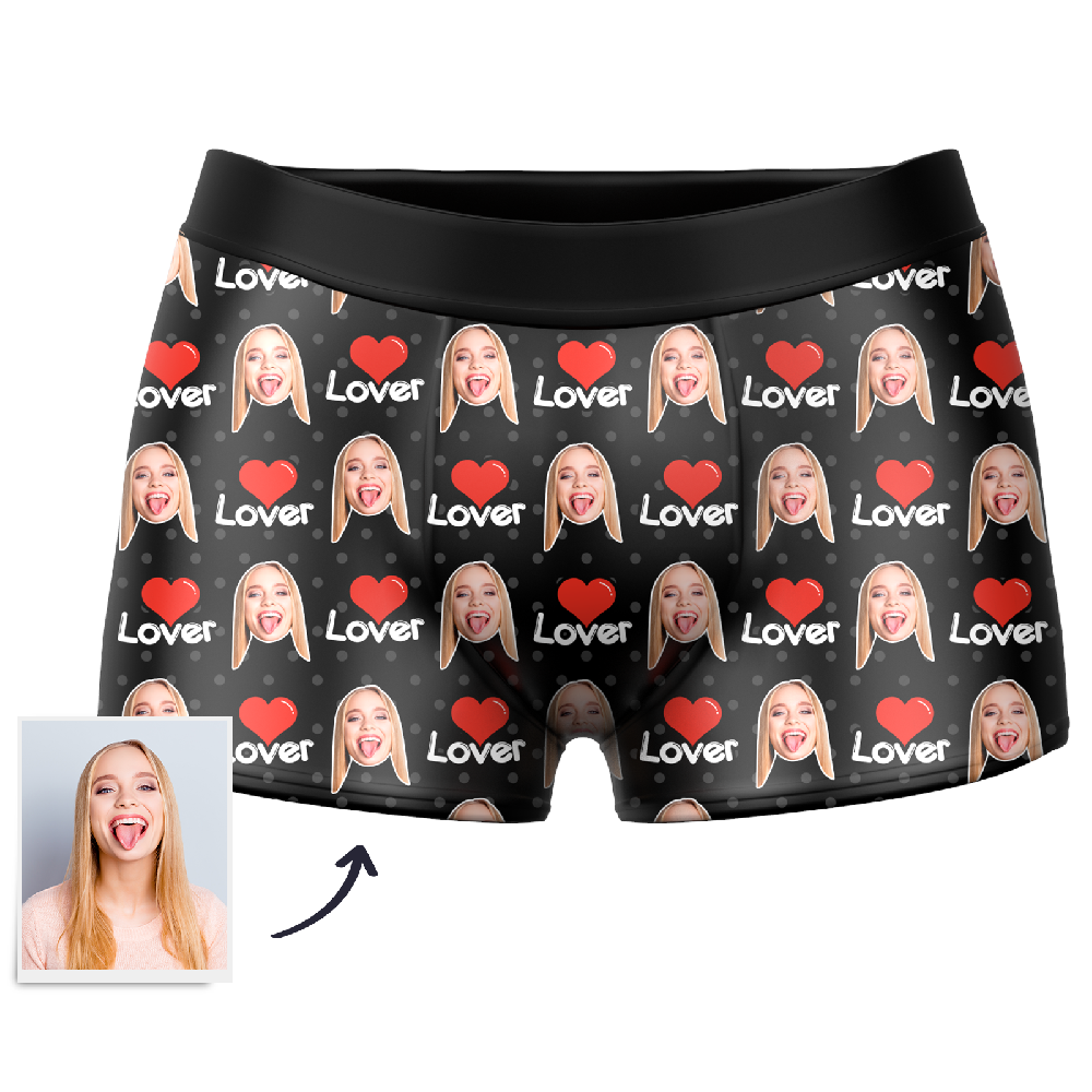 Men's Custom Face Colorful Boxer 3D Online Preview - Love Personalized LGBT Gifts - MyFaceSocksAu