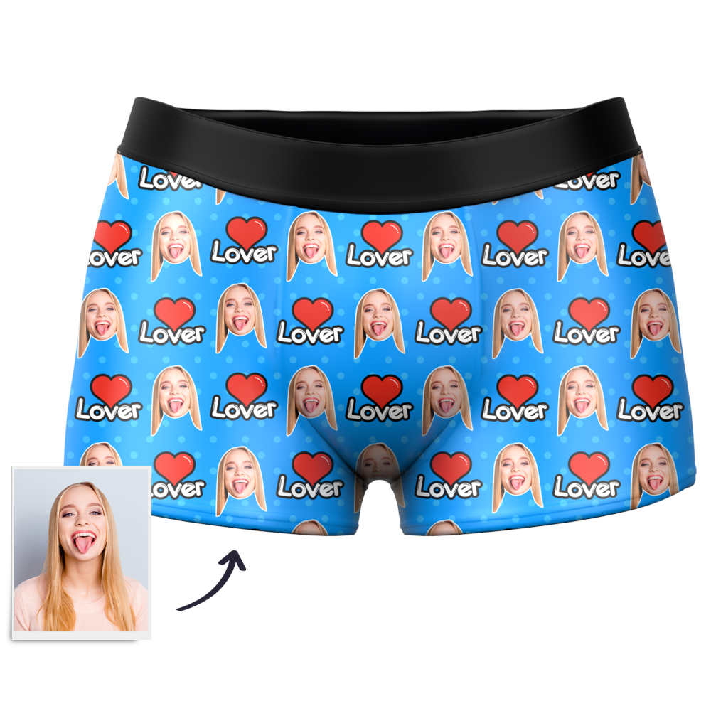 Men's Custom Face Colorful Boxer 3D Online Preview - Love Personalized LGBT Gifts - MyFaceSocksAu