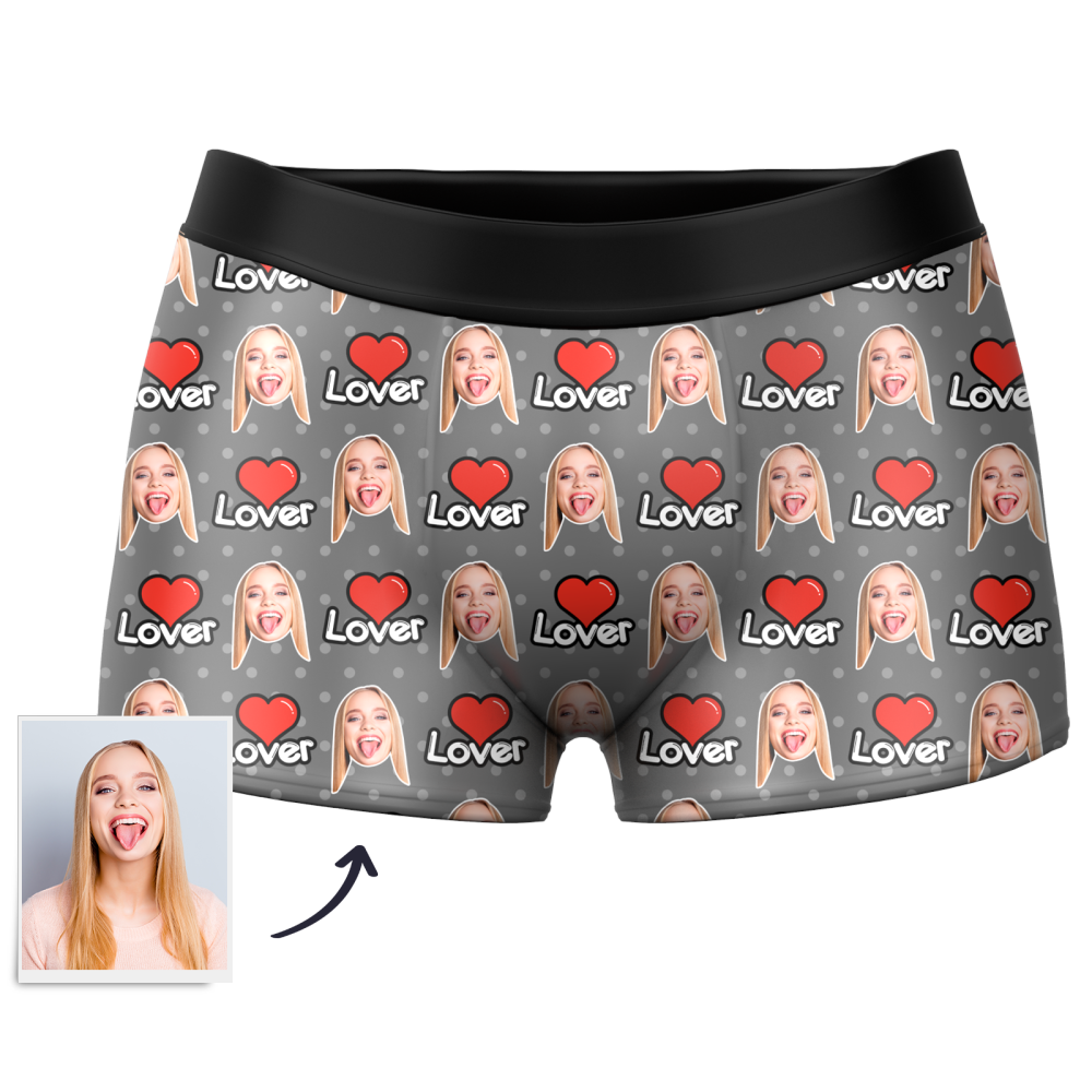 Men's Custom Face Colorful Boxer 3D Online Preview - Love Personalized LGBT Gifts - MyFaceSocksAu