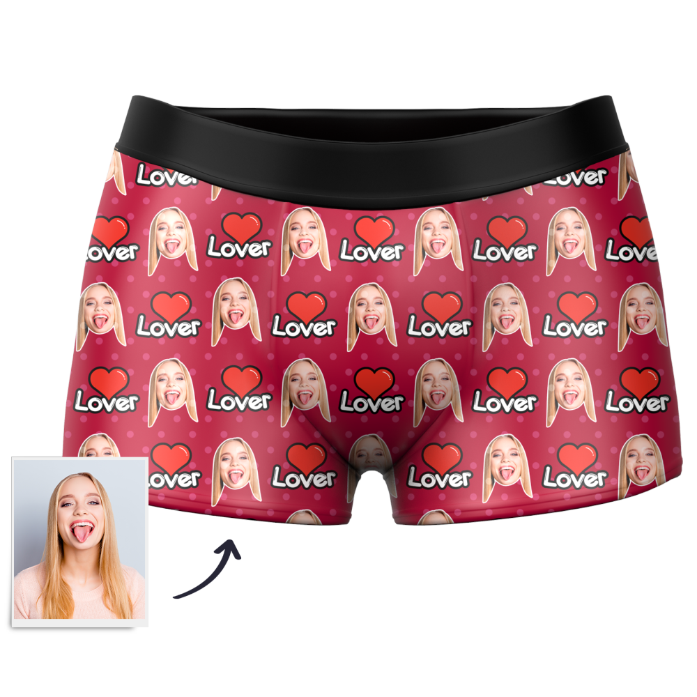 Men's Custom Face Colorful Boxer 3D Online Preview - Love Personalized LGBT Gifts - MyFaceSocksAu