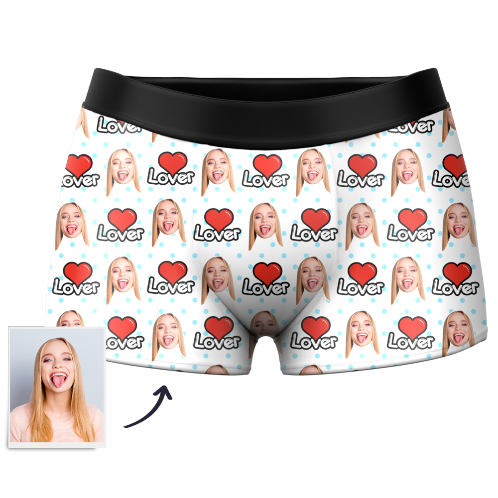 Men's Custom Face Colorful Boxer 3D Online Preview - Love Personalized LGBT Gifts - MyFaceSocksAu